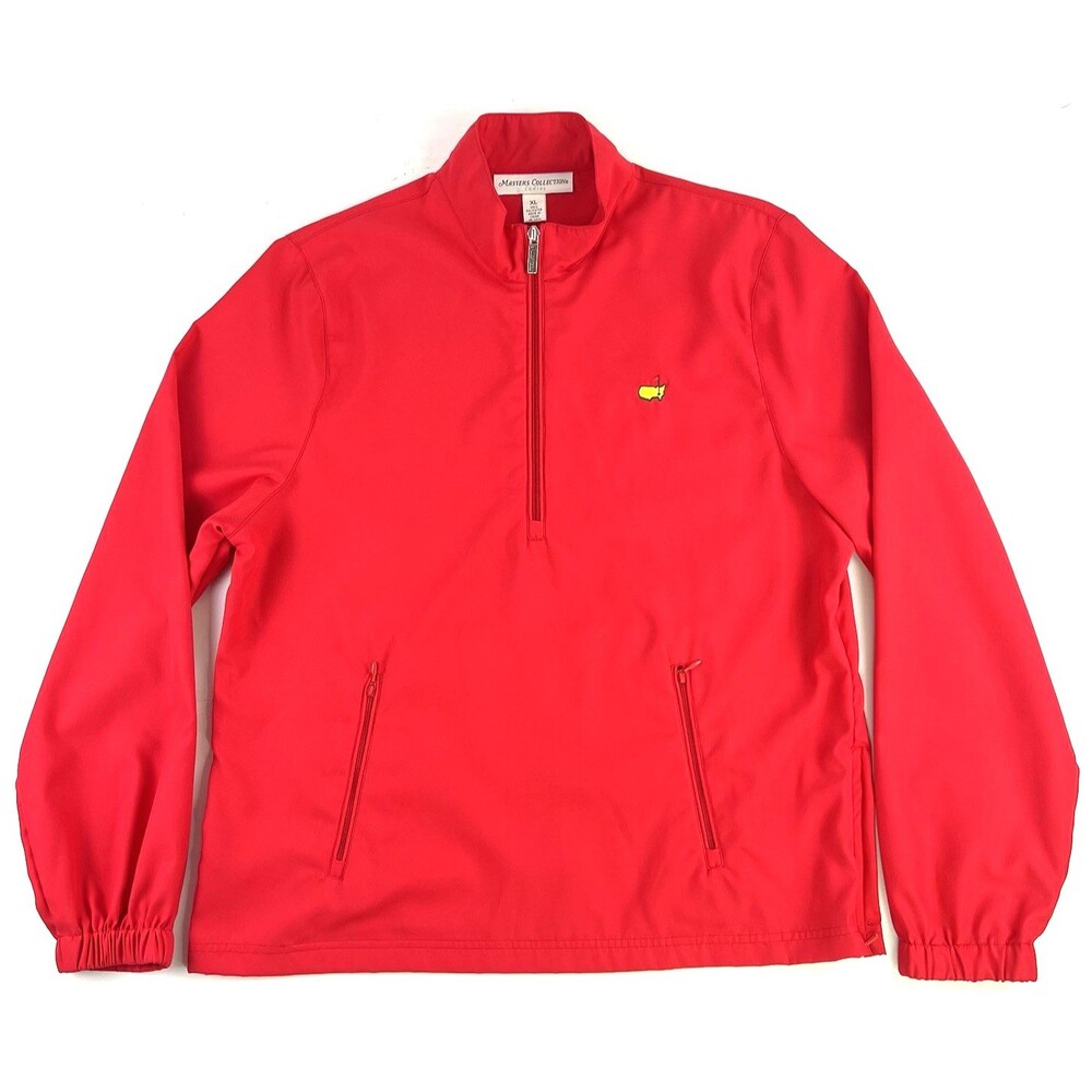 Masters Collection Ladies Red Quarter Zip Windbreaker Tech Jacket Augusta Sz XL